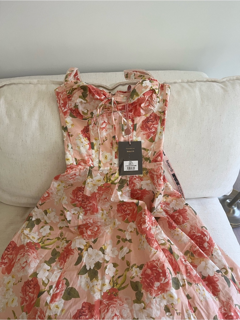 House of cb ROSALEE
Pink Peony Print Cotton Bustier Sundress - Picture 6 of 7